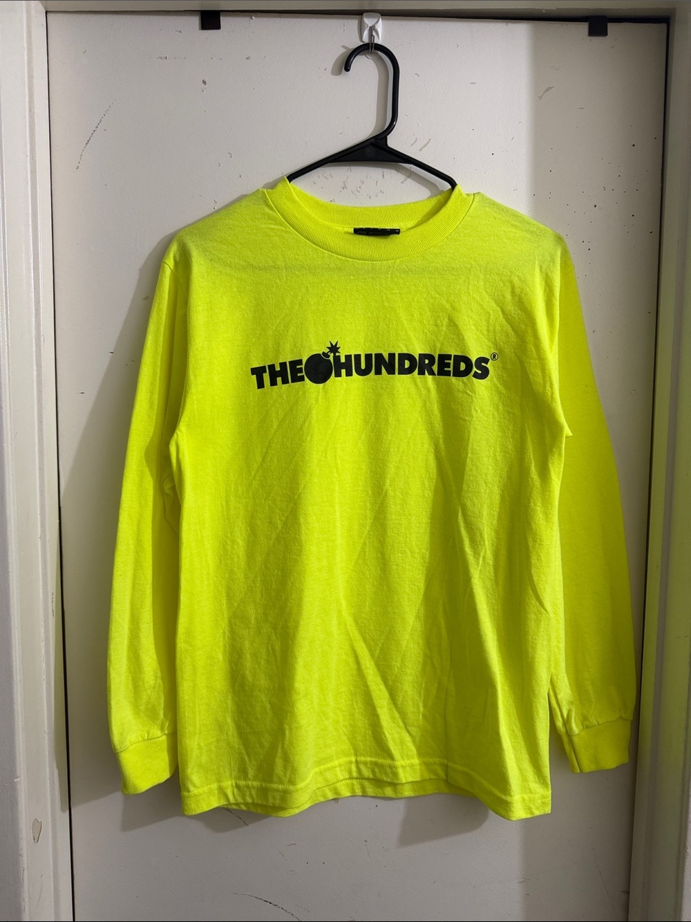 The Hundreds Men’s Long Sleeve Shirt - Neon Yellow with Black Logo